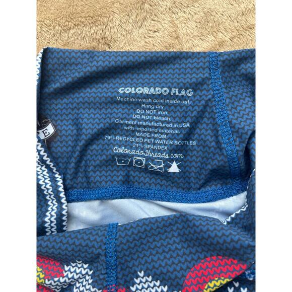 Colorado Threads Colorado Flag Leggings Yoga Pants Women’s Size Medium Snow - Picture 4 of 7